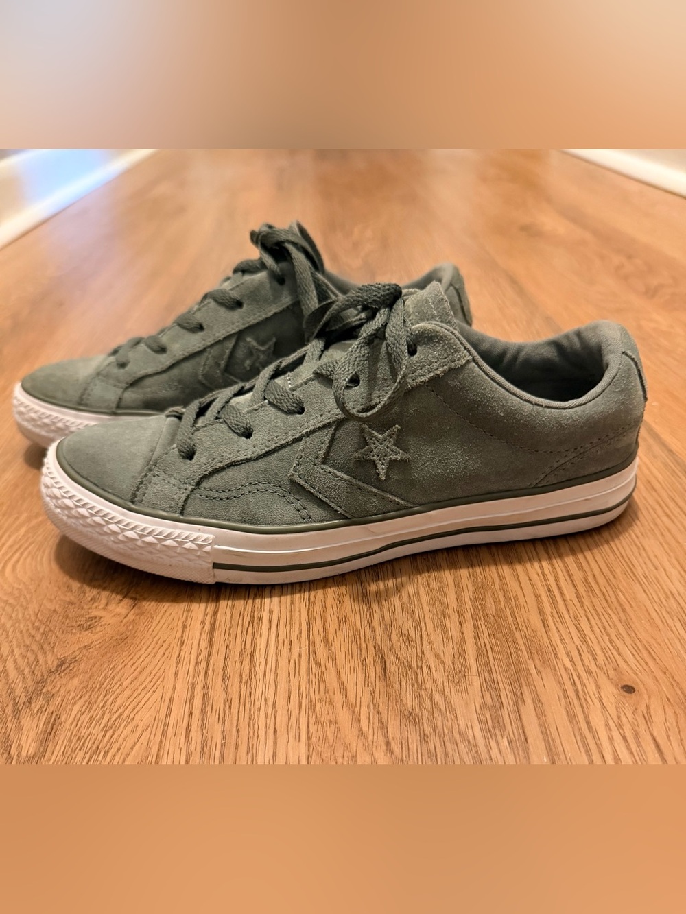 Converse Suede Low-Top Sneakers in Olive